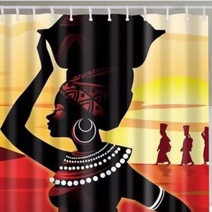 COPY - African queen carrying pot shower curtain …